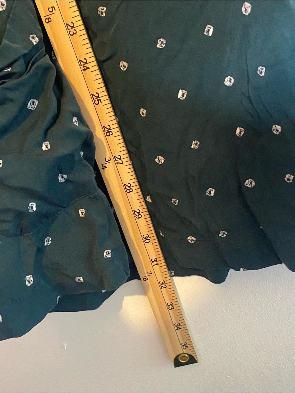 PureJill 100% Lenzing Emerald Green White Print 3/4 Sleeve Pocket Tunic Top - Picture 4 of 8